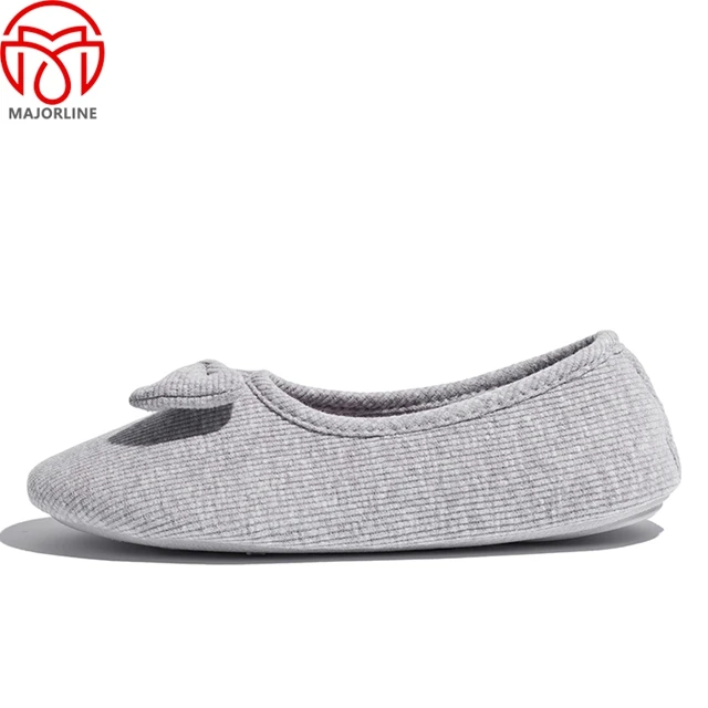 OEM customized Logo indoor house Unisex slippers TPR rubber outsole winter home flat slipper ballerina plush slippers for women