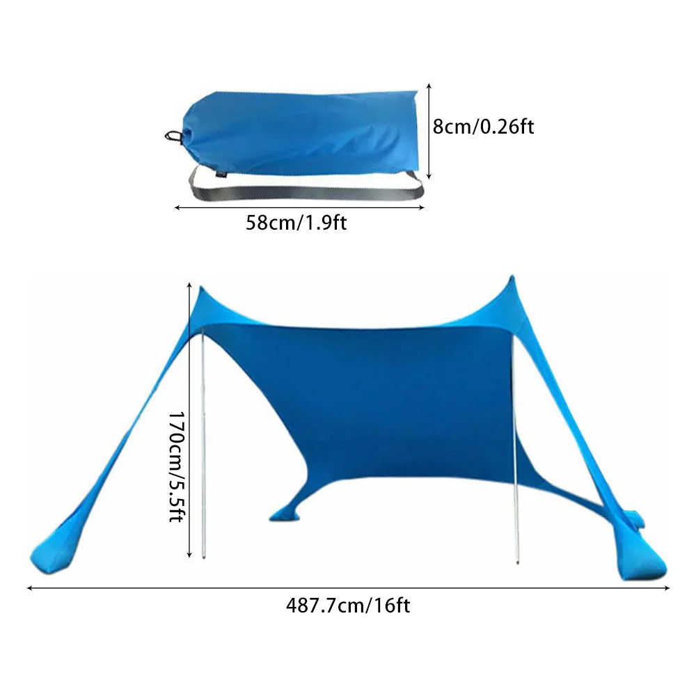 Summer Beach Tent Outdoor Sun Shelter Beach Shade Canopy Tent Easy Build Beach Tent with Carry Bag