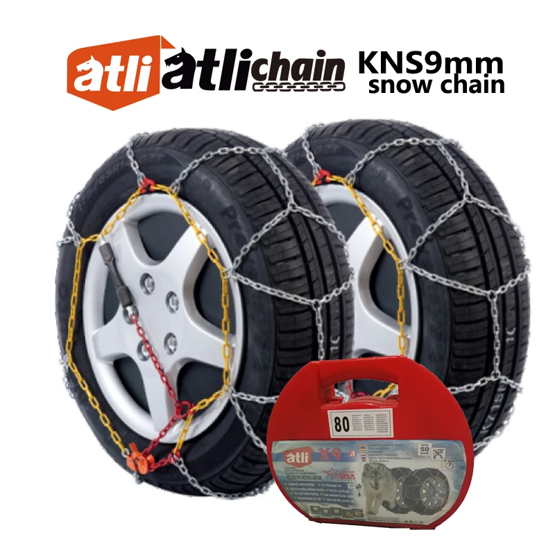 ATLI 9mm KNS steel quick mounting diamond car tire chains with TUVGS ONORM V5117 Certificate