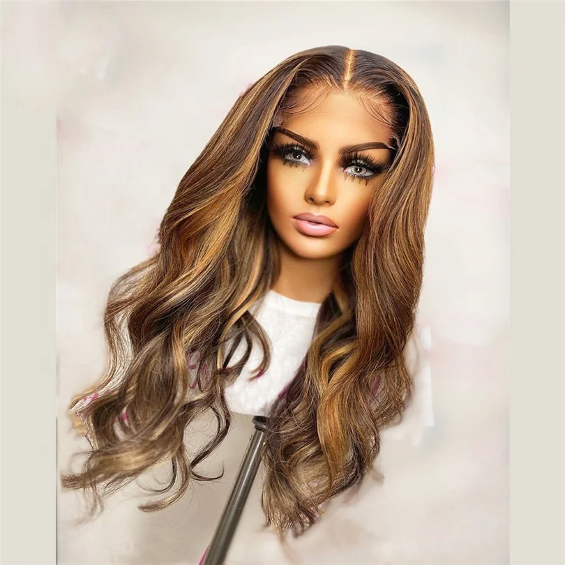 
Детские парики от поставщика, парики из натуральных волос, парики на шнуровке, свободные волнистые волосы 1b/коричневый парик на шнуровке, 100 человеческие волосы 