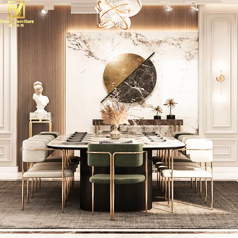 luxury luxurious italian gold 10 seats chairs person white dining table set 12 seater