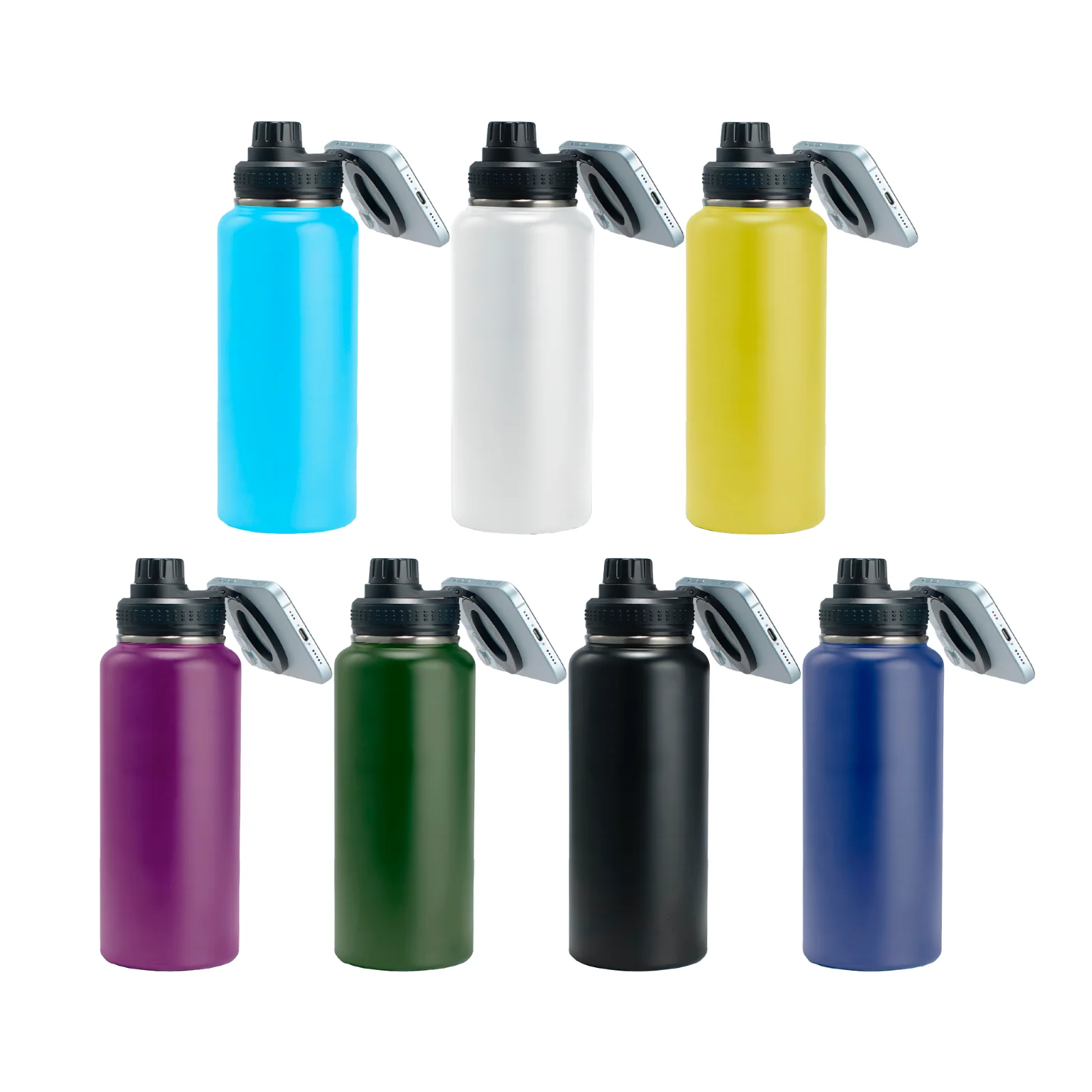 New Style 32oz Magnetic Ring Lid Stainless Steel Insulated Water Bottle BPA-Free Magnet Lid 18/8 Vacuum Flask