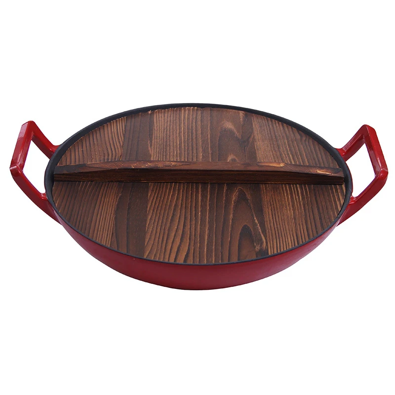 Chinese Traditional Cast Iron Wok With Double Handle