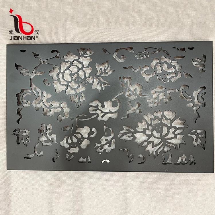 Breathable Perforated Exterior Decoration Engraved Panel Black Screen Walls Aluminium Building Facade