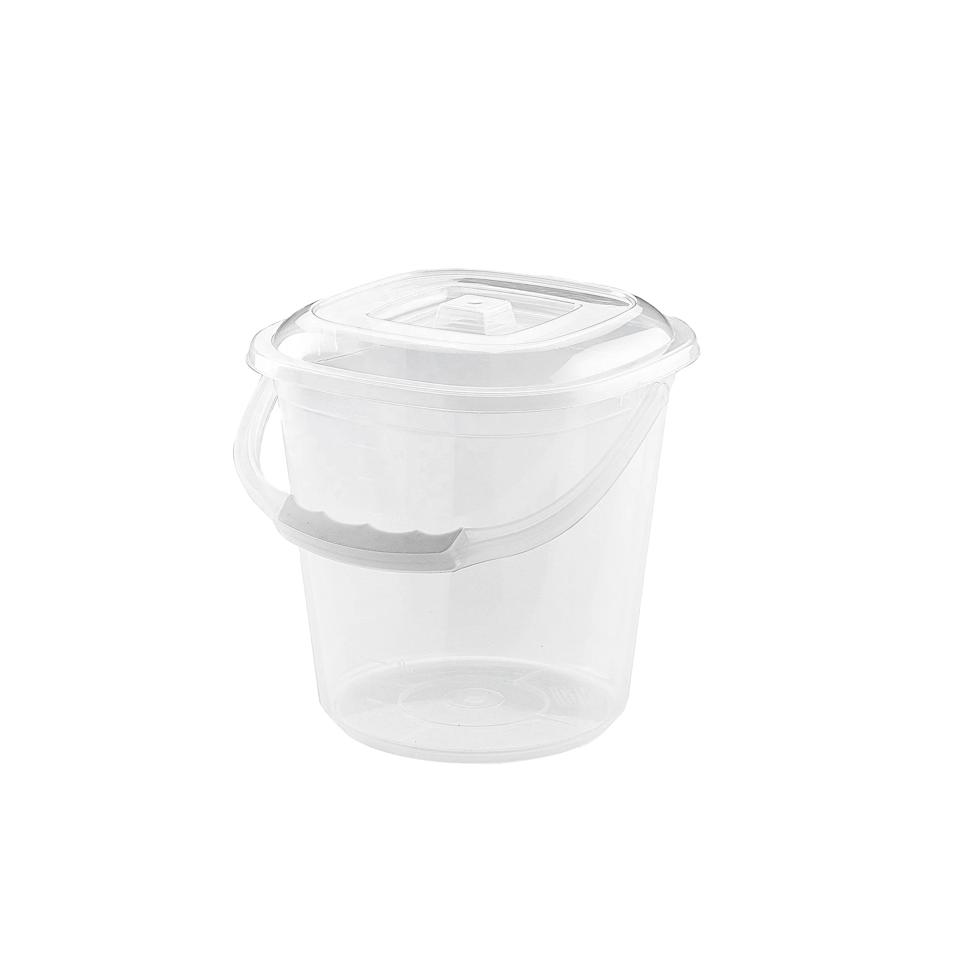 
Plastic Round Smart Transparent Bucket With Lid With Plastic Handle 