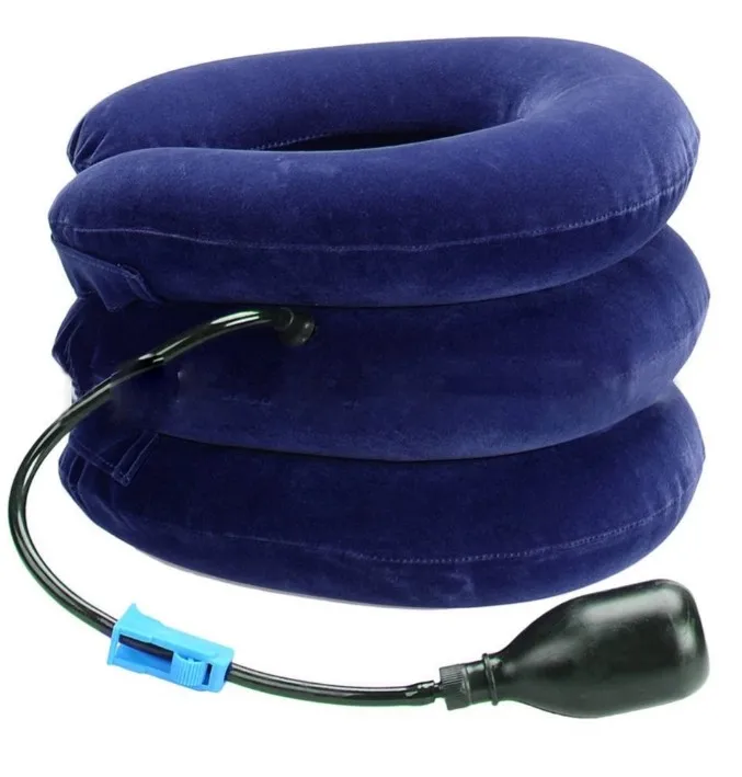 High Quality Portable Cervical Collar Brace Pillow Adjustable Flannel Air Neck Brace Traction Device