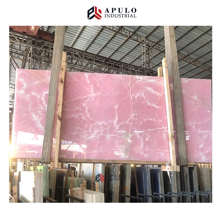 Chinese China Natural Wall Living Room Floor Tile Marble Pink Onyx Marble Stone Slab Factory Suppliers Price Used For Sale