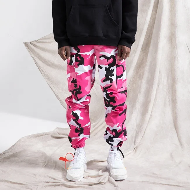 Stock fog couple straight camo printed military casual pants fashion color usa street multi pockets loose cargo pants hot sale