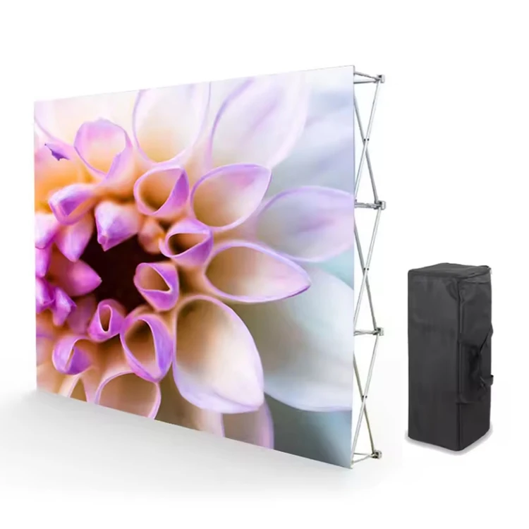 Portable Fabric Tension Pop Up Backdrop Display Foldable Advertising Wall Banner Display Stand For Trade Show Exhibition