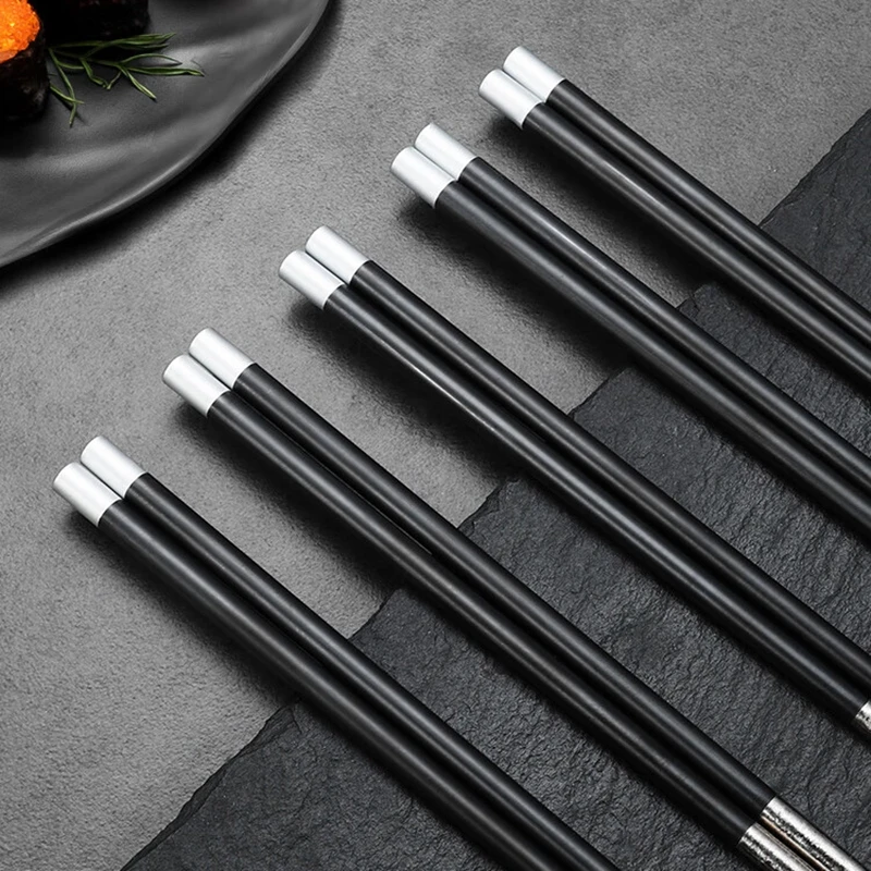 Maxcook 2024 Hot Sale 2 Pairs Set Titanium Chopsticks Tableware Titanium Metal Korean Style Custom Logo Chopsticks