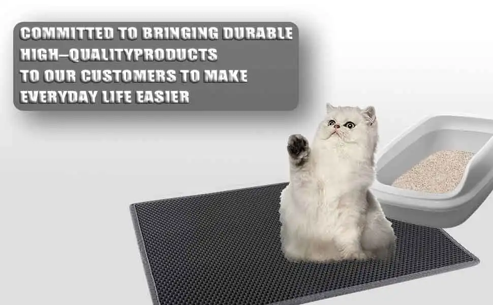 Pieviev Cat Litter Tray Mat 61 x 38 cm Honeycomb Design Cat Litter Tray Mat Waterproof Double Layer Design Honeycomb Mat