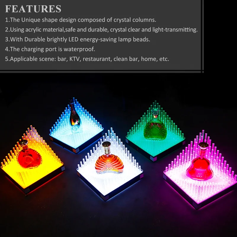 New Popular Glowing creative tabletop shelf Champagne XO Glorifiers LED wine bottles display rack Bar nightclubs supplies