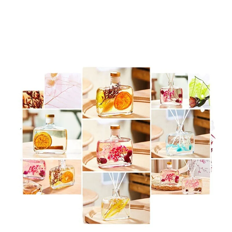 New Design Empty Luxury 100ml Black Aromatic Glass Aromatherapy Reed Diffuser Wooden Cap Bottle