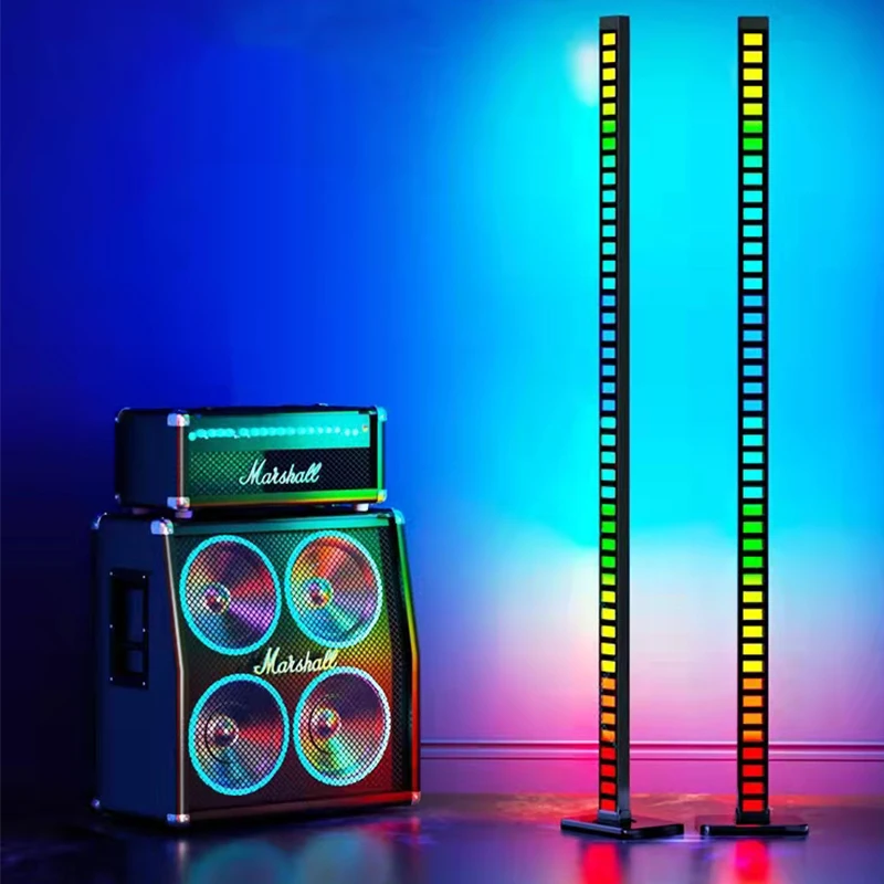 KD style RGB Music Sync Rhythm Recognition Led Indicator Audio Light Floor Standing Lamp For Party Gaming Room Dj Bar