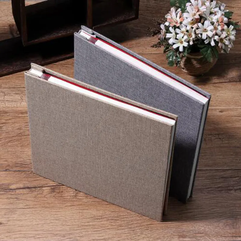 2022 Hot Sale Dropshipping 10 Inches Self Adhesive Coated Wedding Scrapbook Rustic Linen Photo Albums