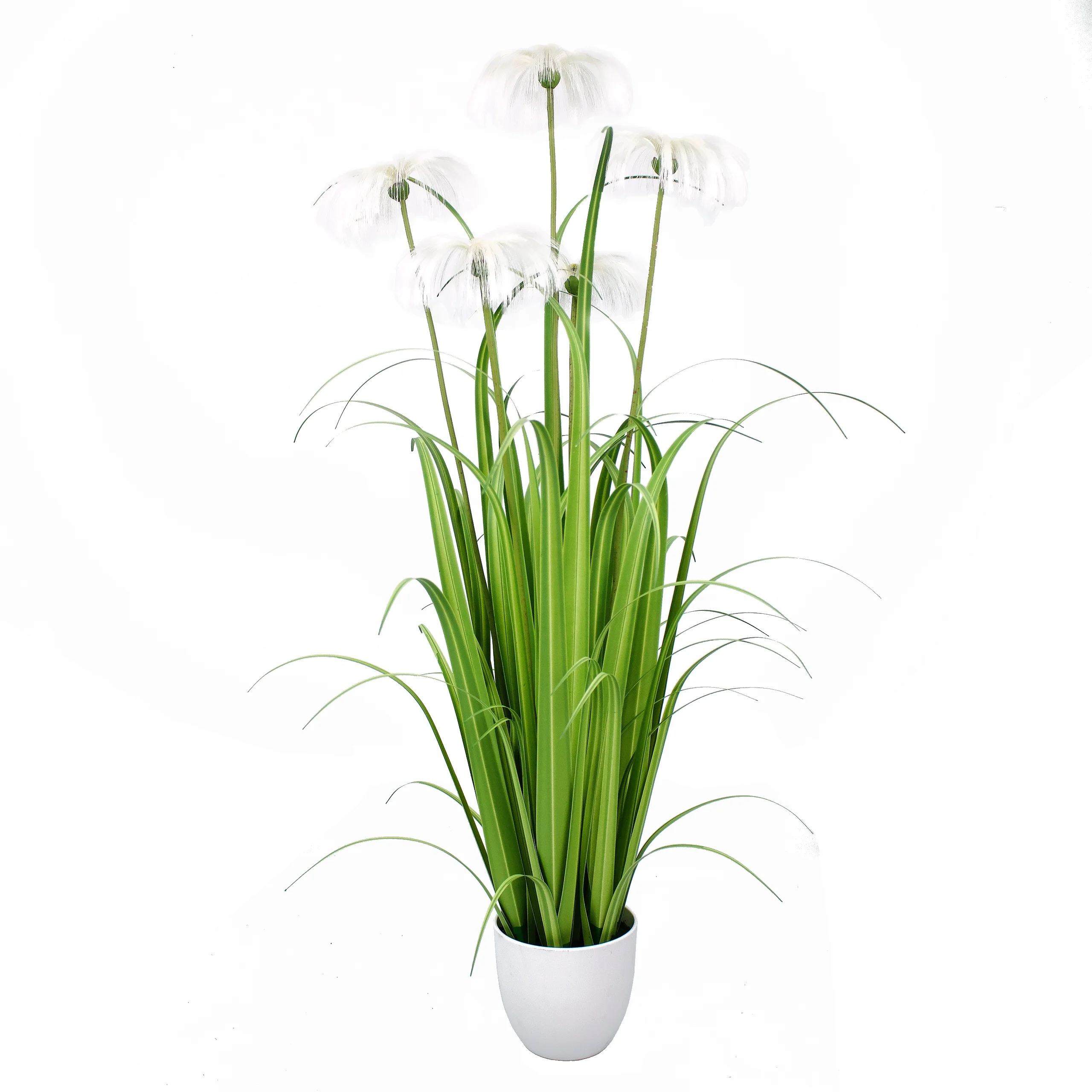 95cm high artificial wide sunny flower grass with white pot for home decoration