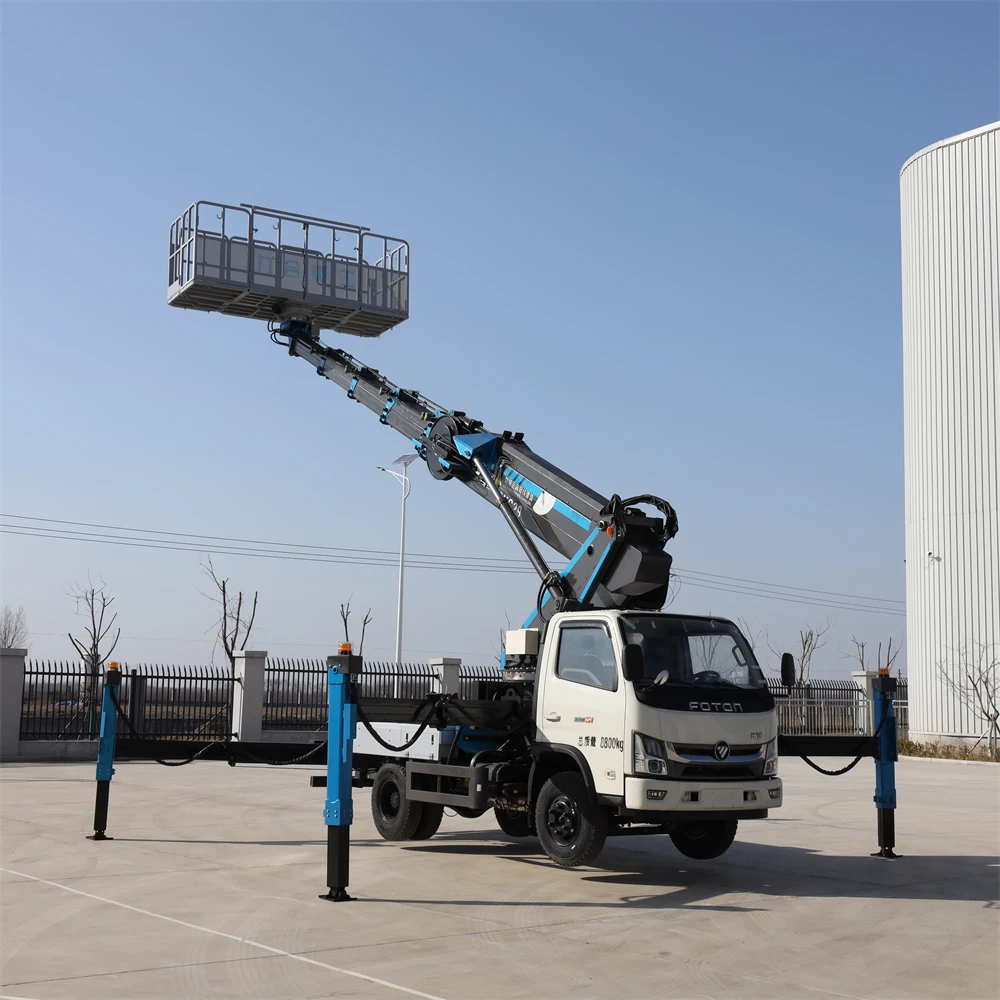JIUHE 30M Platform Aerial Truck Hydraulic Truck Mounted Aerial Telescopic Access Ladders Bucket Truck Boom Lift Aerial