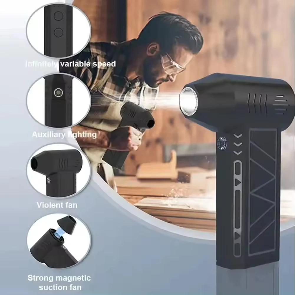 130000 RPM Violent Fan Speed Turbo Fan Handheld Brushless High Speed Motor Fan Dust Blower