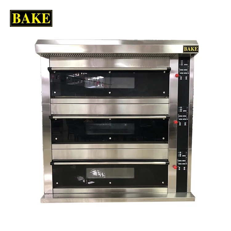 3 deck 6 trays commercial kitchen gas oven bakery machine equipment baking oven bread cake deck oven
