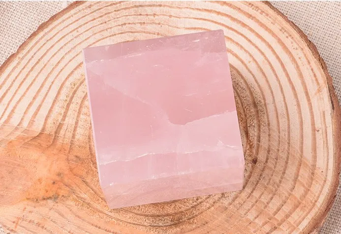 Wholesale Natural Rainbow Color Striped Fluorite Madagascan Pink Crystal Cube Gemstone Square Stone Manual Grinding