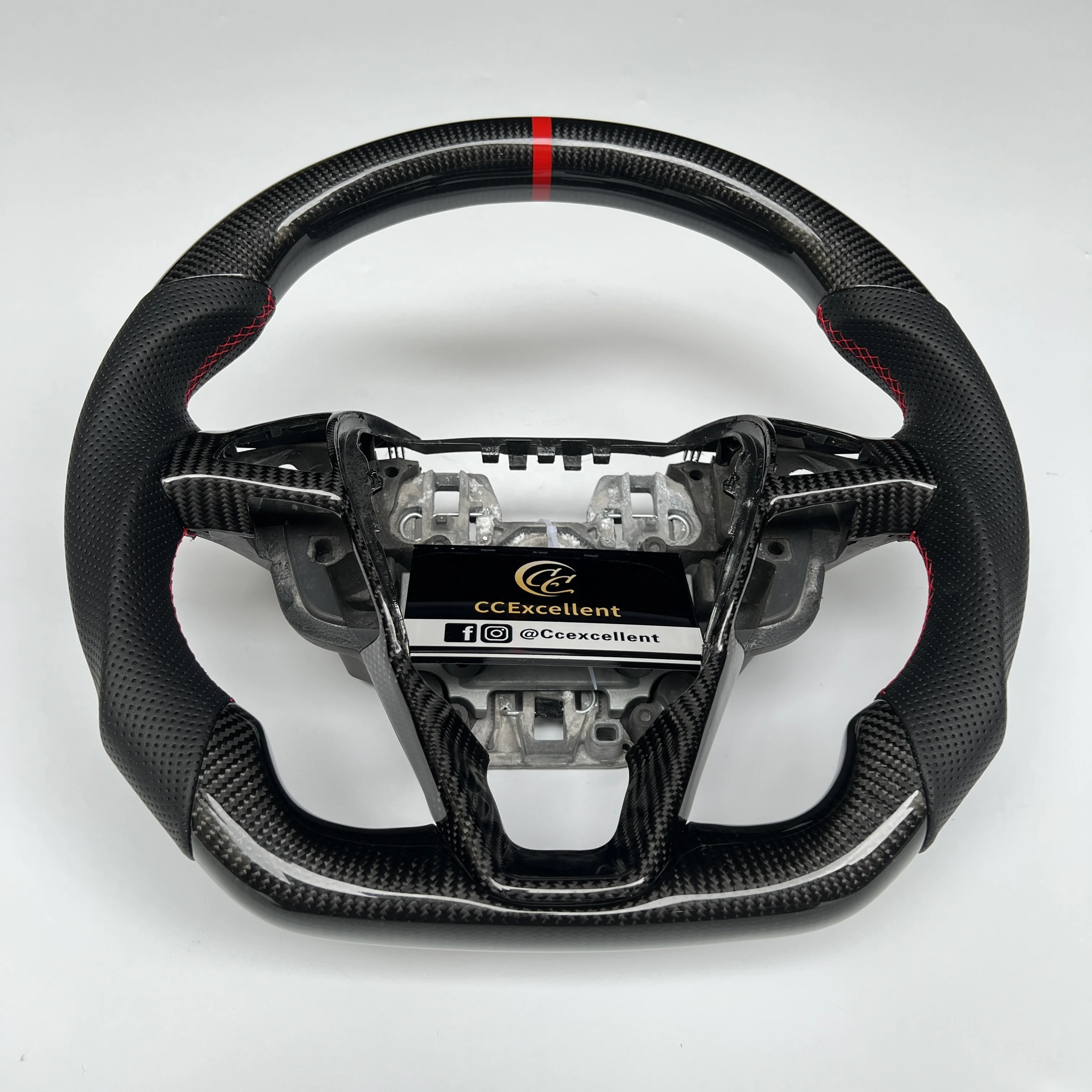 Factory price custom high quality 2015-2021 for ford edge real carbon fiber steering wheel with perforated leather