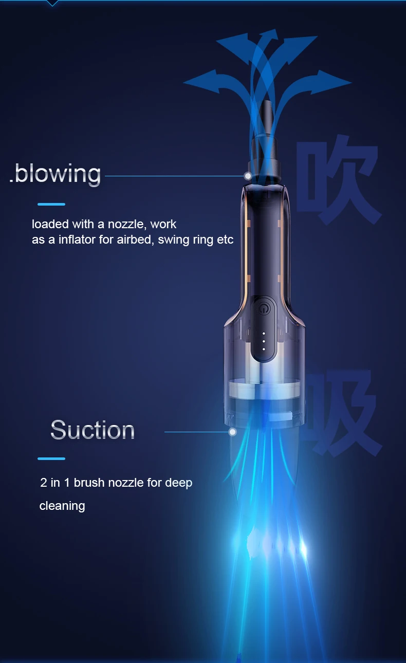 2022 kruimeldief Aspirapolvere per auto H200 Handheld Vacuum Car Cleaner 7000Pa Cordless Car Vacuum Cleaner Wireless