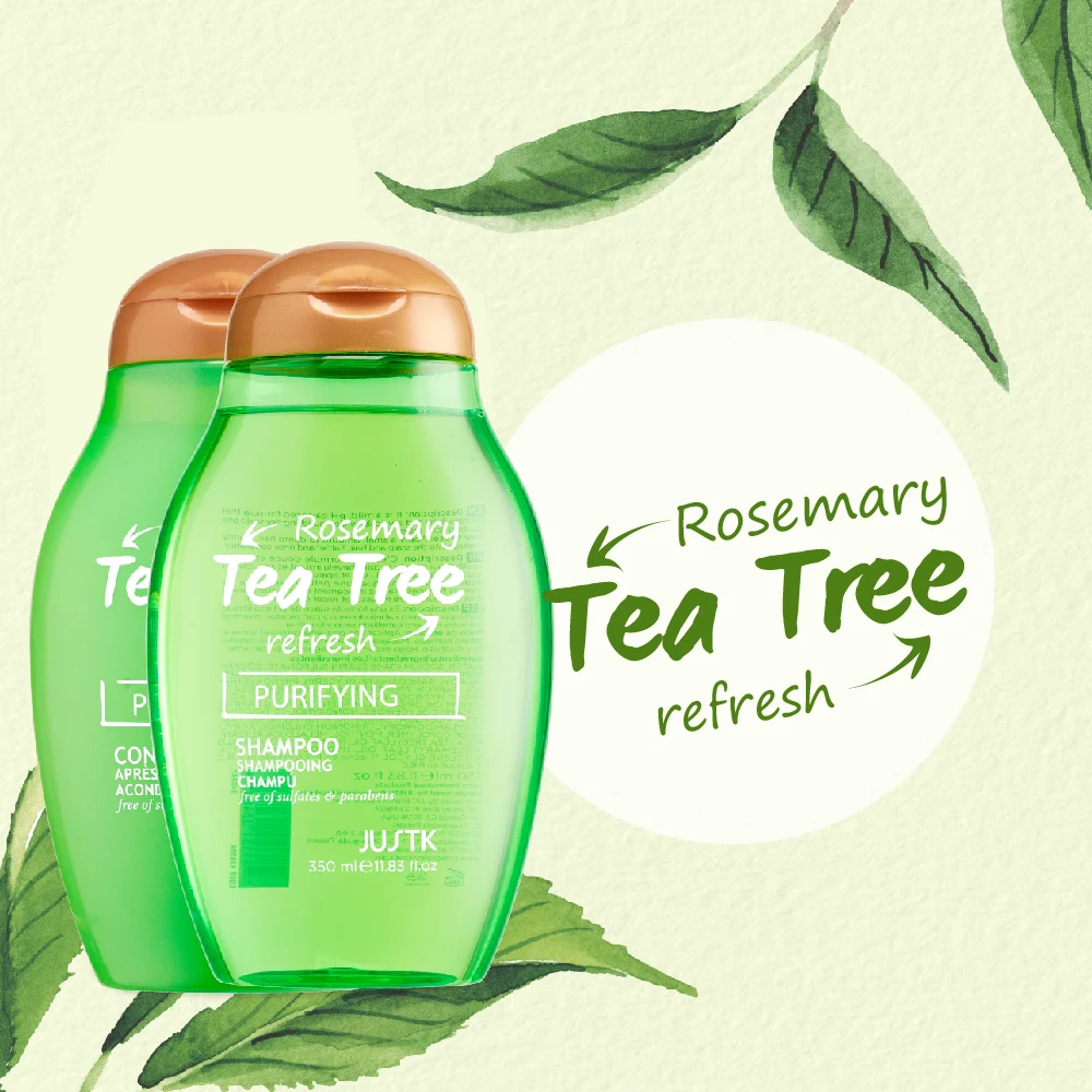 Organic pH Neutral Shampoos Tea Tree Oil & Rosemary Mint Hair Care Product Set Anti Itching Vegan Anti Dandruff Hair Shampoo