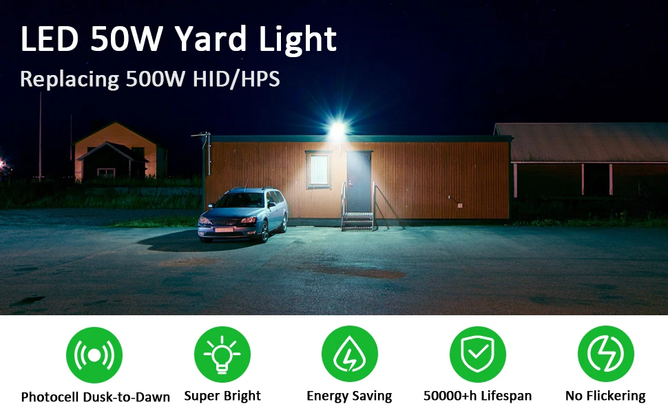 Outdoor Dusk to Dawn LED Wall Light for Area, Street, Garage, Parking Lot, Barn, Security Light