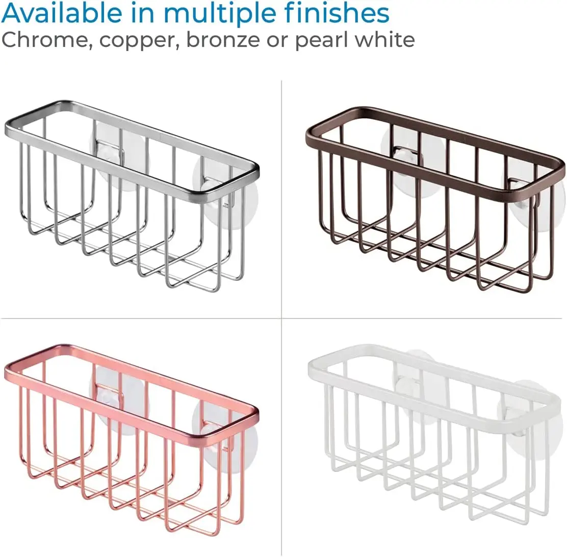 PF-KR044 Kitchen Storage Sink Drain Dry Rack Stainless Steel Dish Sponge Holder Basket With Suction Cups