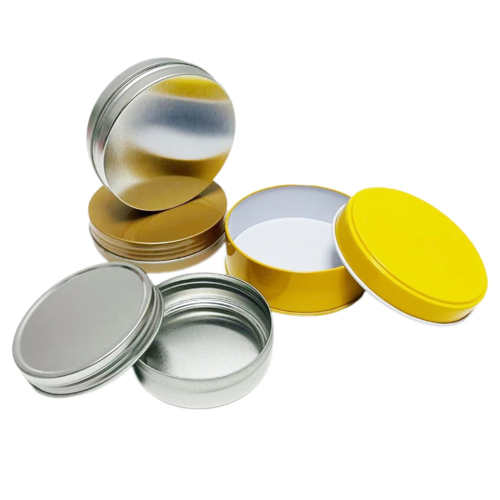 Custom Empty Storage Container Aluminum Jar Packaging Small Round Metal Can Box Food Grade Tin Can For Candle With Lid