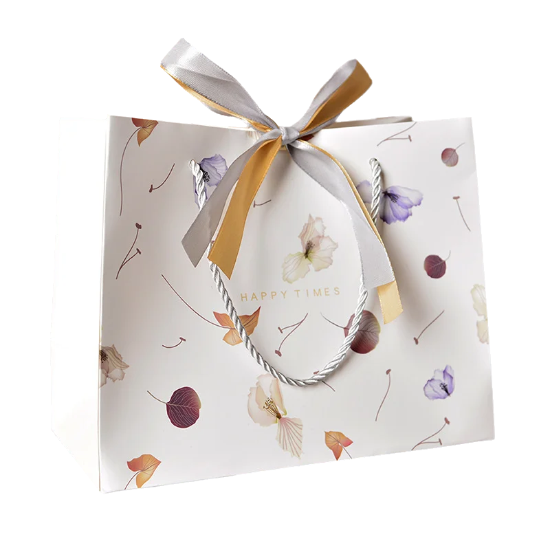 Free Design Custom Logo Matt White Paper Clothing Packaging Gift Paper Bag Shopping Bag Luxury Paper Bags With Ribbon Handle