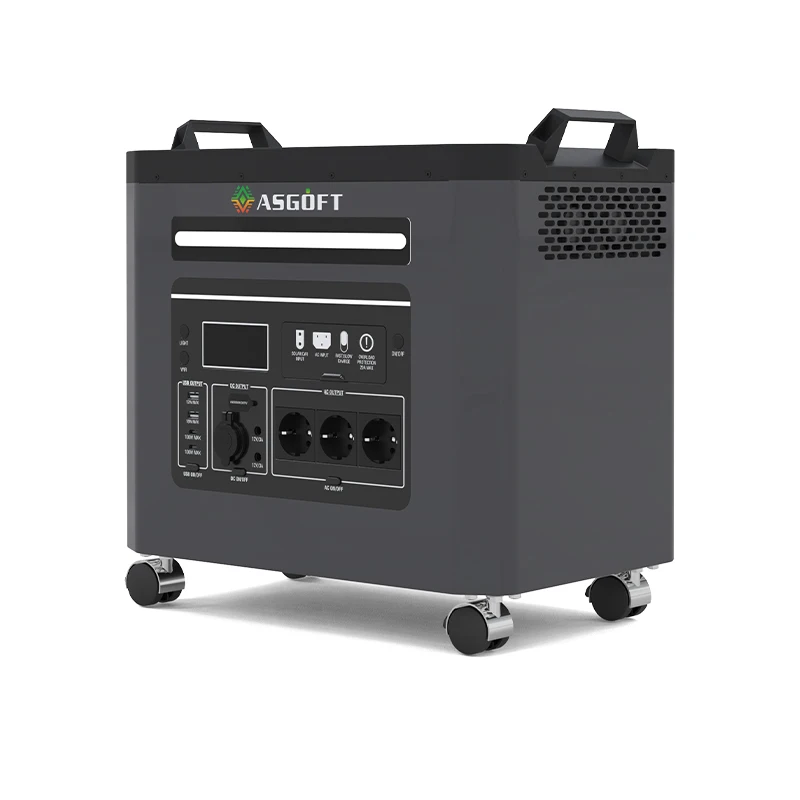 ASGOFT 5kw lifepo4 3000w solaire home back up electric car charging cheap portable power station all in one for outdoor camping