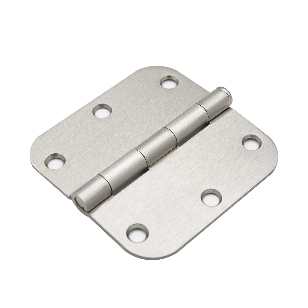 New Arrival 3.5 inch Brushed Stain Nickel  5/8' Radius Corner Steel Door Hinges