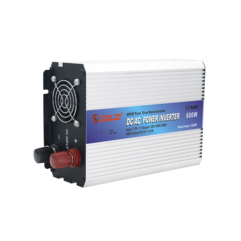 Solid Electric Pure Sine Wave Inverter Inversor 600w DC 12V 24V To AC 110V 220V Intelligent Power Inverter 500W