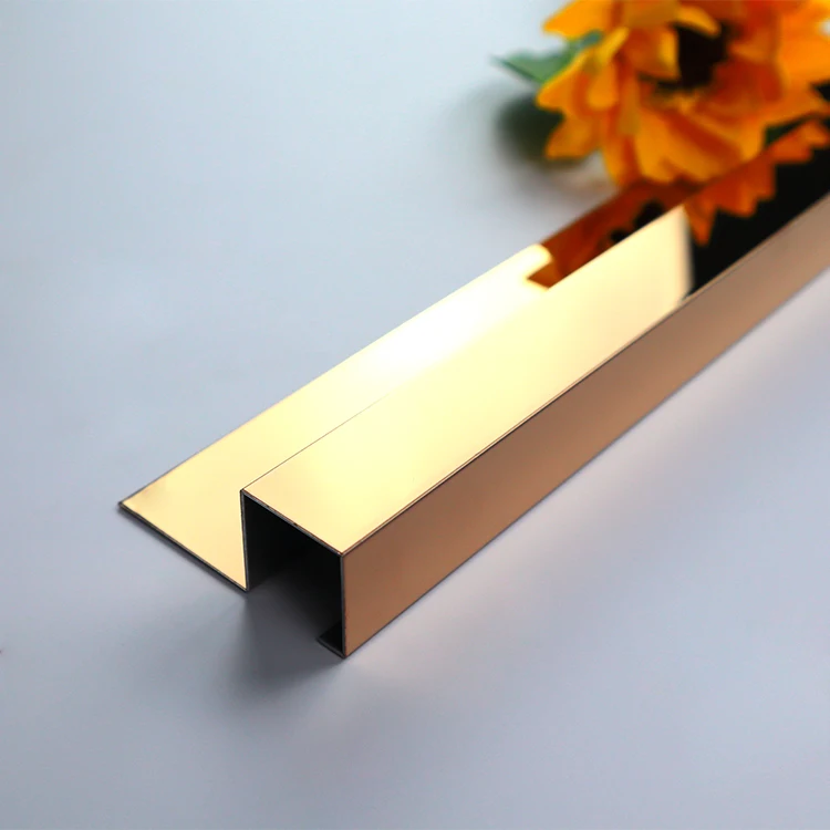 304 gold stainless steel listello ceramic plastic tile brass trim Edge transition profile