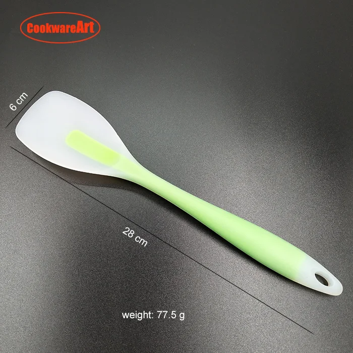 non-stick BPA free heat resistant 7 piece of silicone kitchen cooking tools set with transparent plastic handle