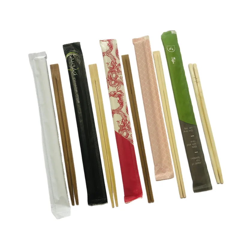 New Design China Bamboo custom logo twin/tensoge Disposable Chopstick with Full Closed Paper Packed Chopsticks