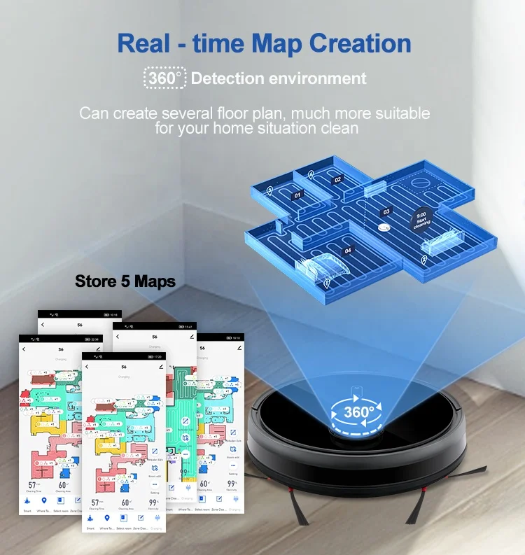 sweeping robot Aspiradora cleaning appliances mop robot cleaner robot vacuum cleaner with Self-Emptyin