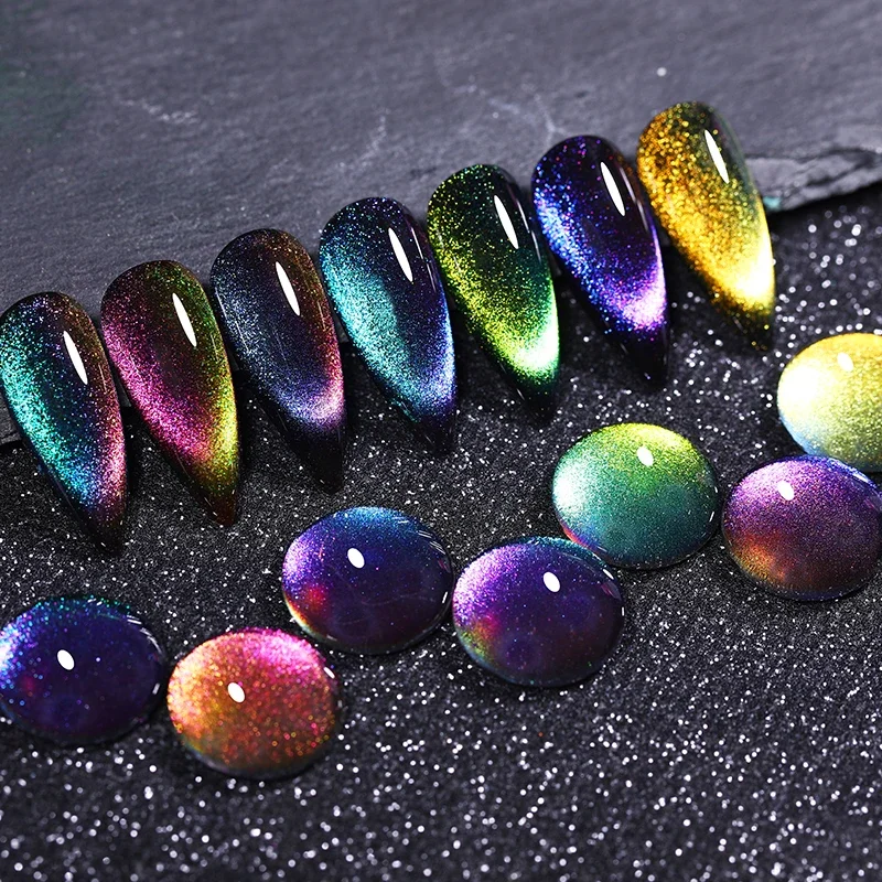 Nail Supplies OEM Private Label Long Lasting 15ml Magnetic Rainbow Peackon 9D Cat Eye Nail Gel Polish
