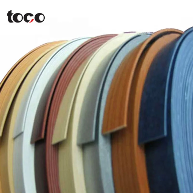 Toco Factory Trade Assurance Natural Wood Veneer  Mdf Board Paper Preglued Melamine Pvc Edge Banding Tape For Furniture