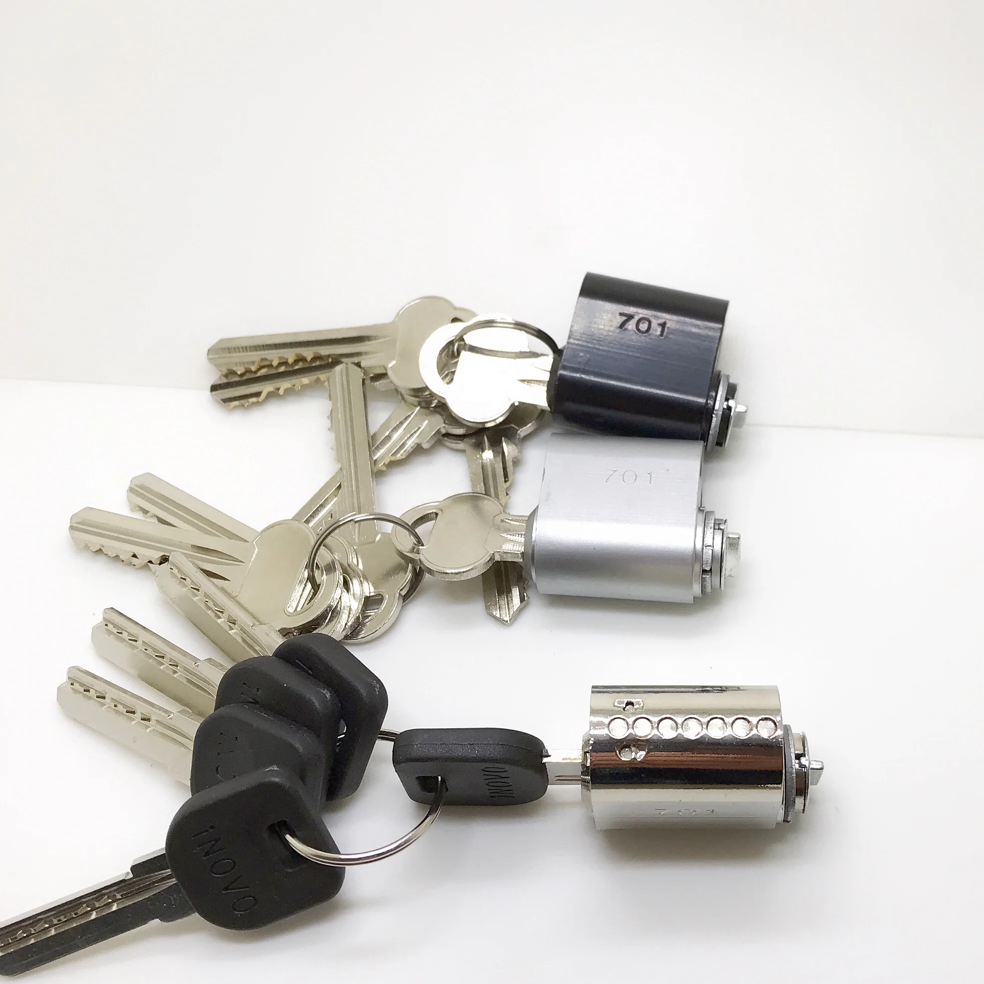 High Quality  Satin Chrome black 31mm Solid Brass Big Oval Half Lock Cylinder Northern Europe