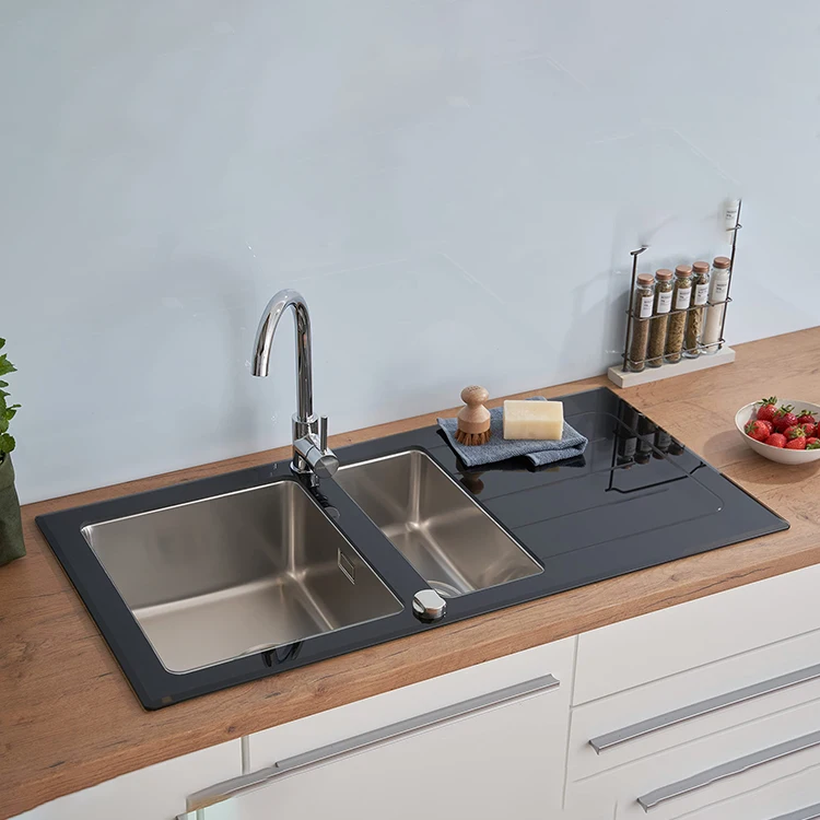 2024 New Modern Hotel Stainless Steel Rectangular Bowl Steel SUS Brushed Vessel Sink 304 Stainless Steel Kitchen Sink