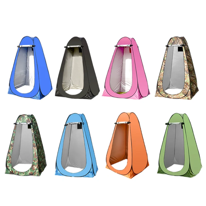 Off road portable camping tent with hot water, land-based pop-up shower and toilet, large outdoor camping shower tent