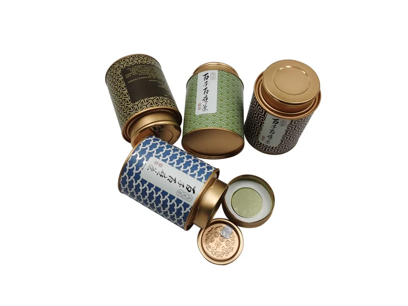Paper card material body black tea  cans custom printing tin cans eco friendly 50 gram 100 gram 200 gram tea cardboard canister