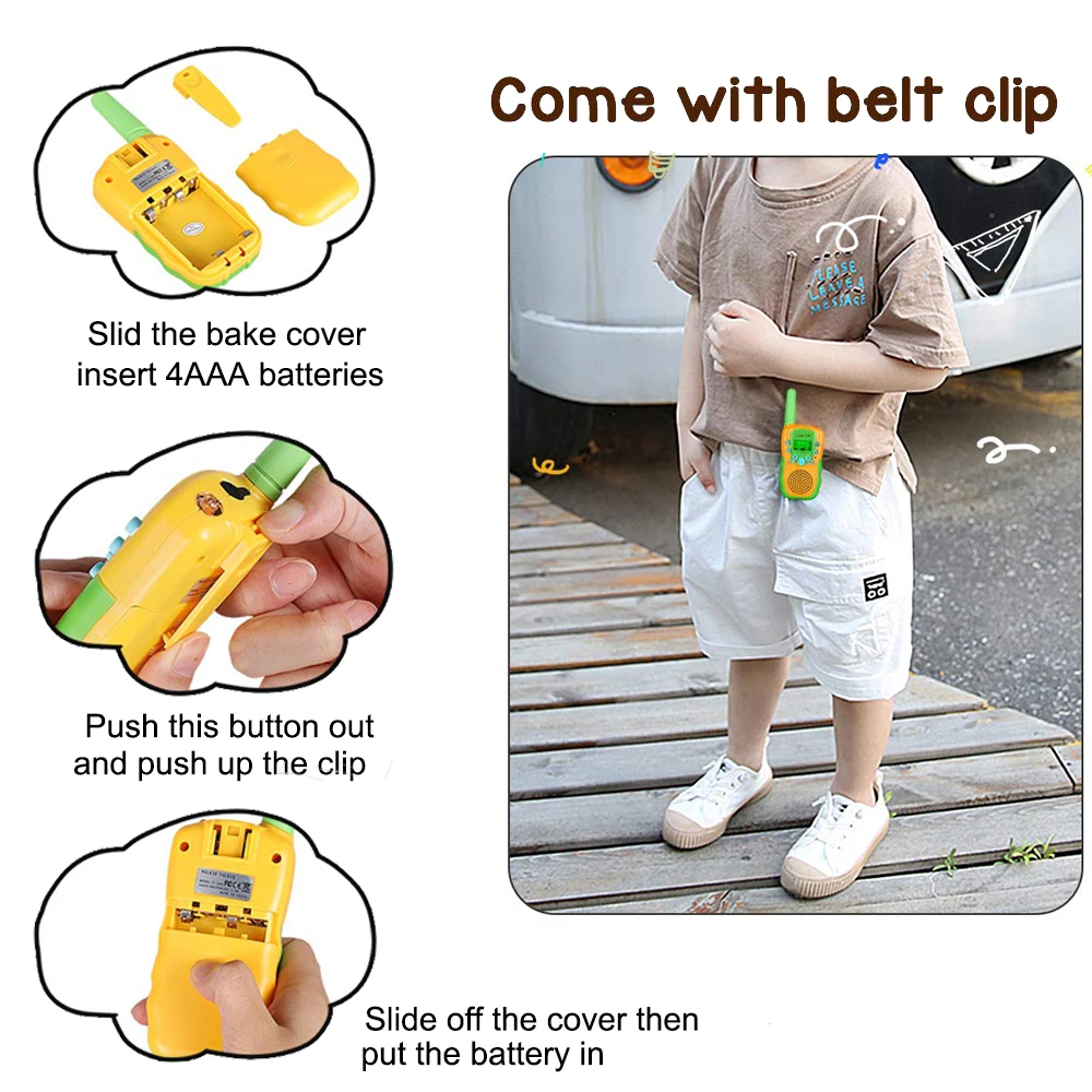 Child Toy Gifts Small Handheld Phone Radio 22 Channels Indoor Outdoor Activity 3 KMs Mini Phone Long Range Kids Walkie Talkie