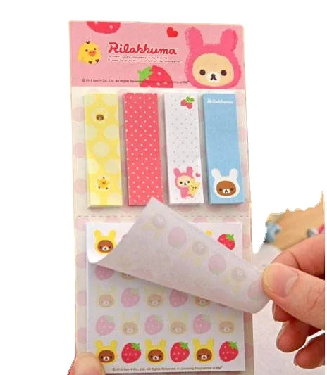 Cute custom logo  mini  repeated use Self-adhesive cartoon  Stickers Sticky Note Memo Pad   For Home School Office