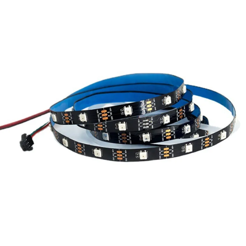 5 м В 30 светодиодов/м Ws2812b Адресуемая цифровая Радужная Сказочная 5050 SMD гибкая лента телевизионная лампа 150 Светодиодная Пиксельная подсветка RGB
