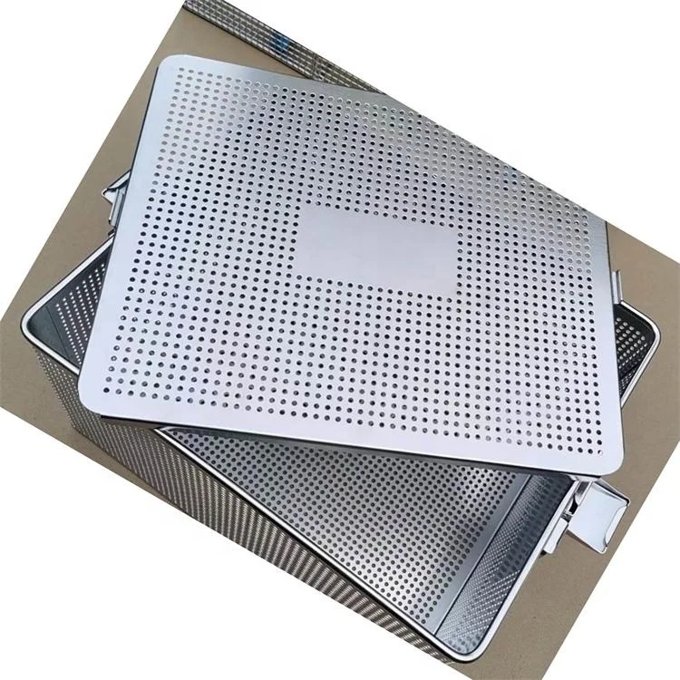 Customized surgical Instruments stainless steel sterilization container box autoclave sterilization tray