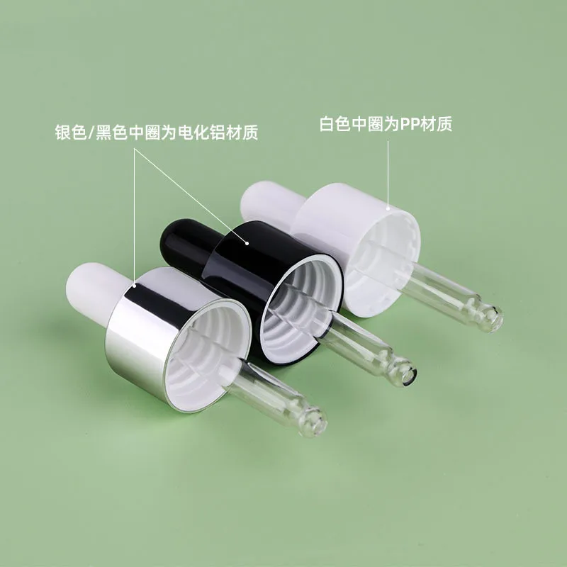 Wholesale 15ml green clear frosted amber glass dropper bottle with white rubber dropper essence oil  bottles with good price