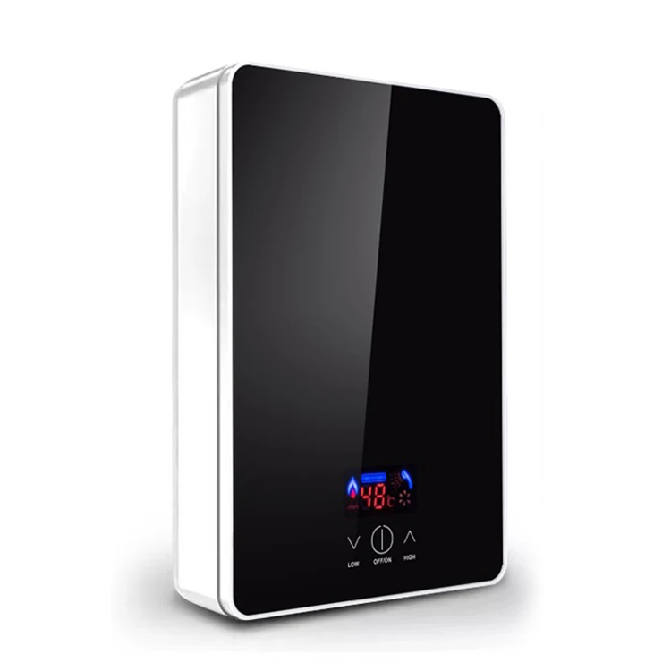 New design 3.5KW led display mini tankless electric instant shower water heater for multi-application scenario